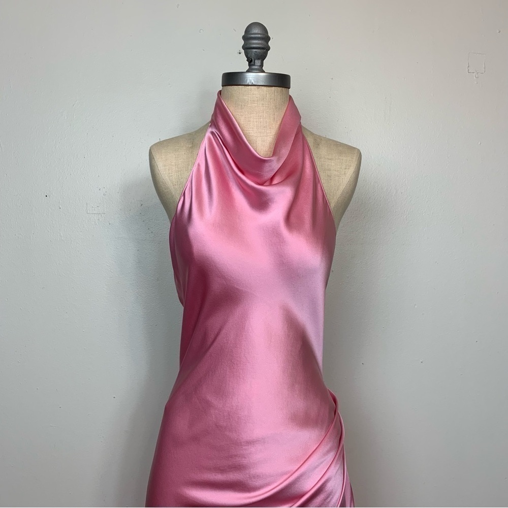 Amanda Uprichard Pink Satin Dress